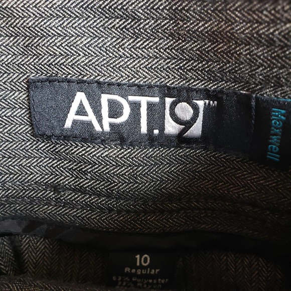 Apt. 9 Dress Pants Womens Size 10 Flat Front Striped Rayon Gray - Picture 9 of 9